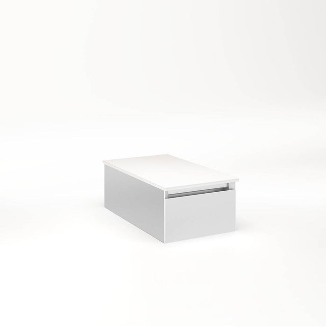 Robern - Cartesian Vanity, 12'' x 7-1/2'' x 21'', Satin White, Full Drawer, No Night Light - Satin White