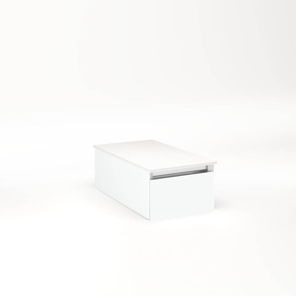 Robern - Cartesian Vanity, 12'' x 7-1/2'' x 21'', Matte White, Full Drawer, No Night Light - Matte White