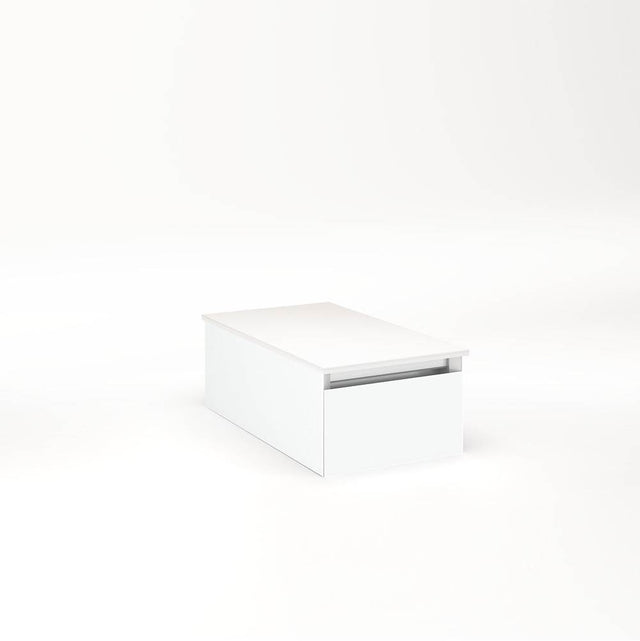 Robern - Cartesian Vanity, 12'' x 7-1/2'' x 21'', Matte White, Full Drawer, No Night Light - Matte White