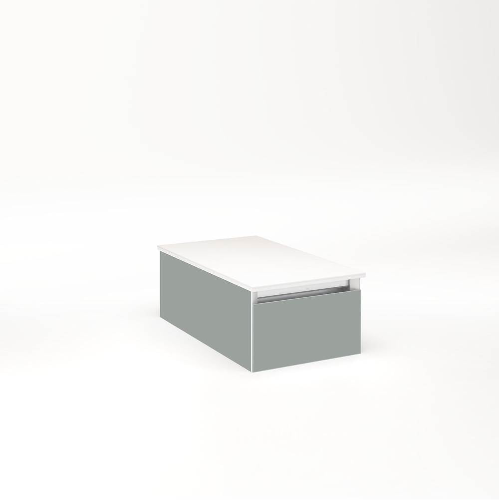 Robern - Cartesian Vanity, 12'' x 7-1/2'' x 21'', Matte Gray, Full Drawer, No Night Light - Matte Gray