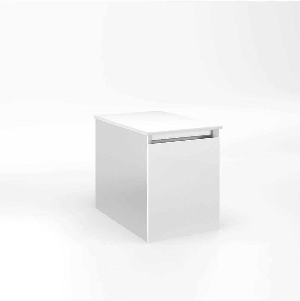 Robern - Cartesian Vanity, 12'' x 15'' x 18'', Satin White, Full Drawer, No Night Light - Satin White