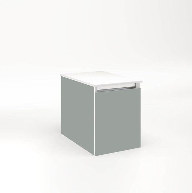 Robern - Cartesian Vanity, 12'' x 15'' x 18'', Matte Gray, Full Drawer, No Night Light - Matte Gray