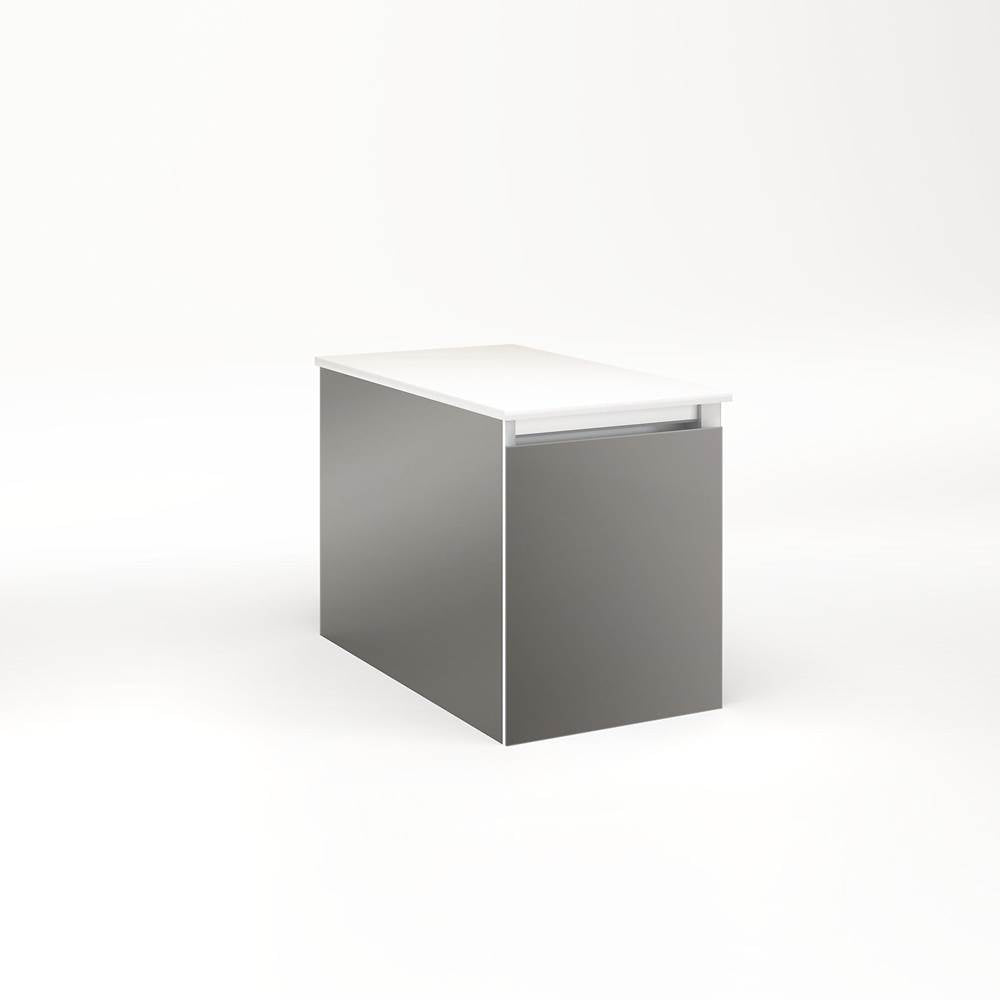 Robern - Cartesian Vanity, 12'' x 15'' x 21'', Tinted Gray Mirror, Full Drawer, No Night Light - Tinted Gray Mirror