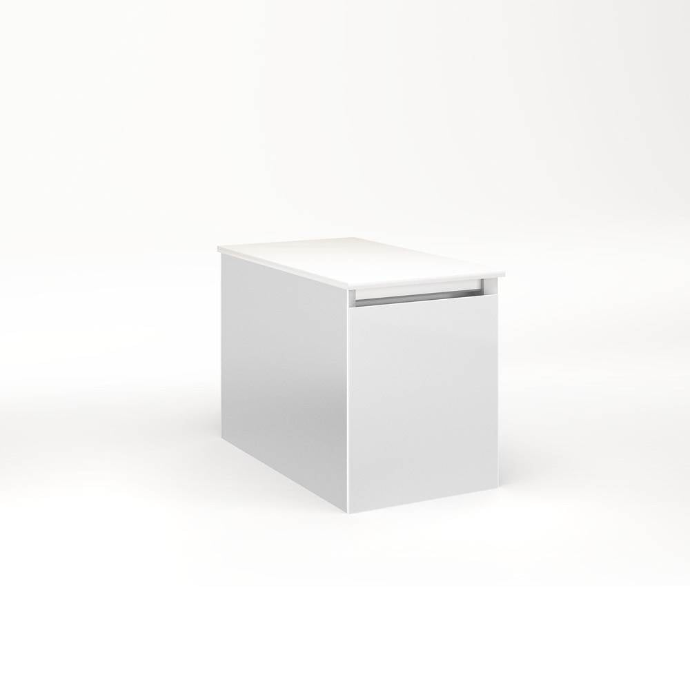 Robern - Cartesian Vanity, 12'' x 15'' x 21'', Satin White, Full Drawer, No Night Light - Satin White