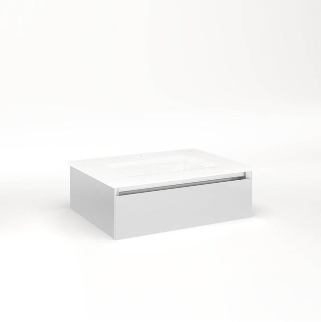Robern - Cartesian Vanity, 24'' x 7-1/2'' x 18'', Satin White, Plumbing Drawer, No Night Light - Satin White