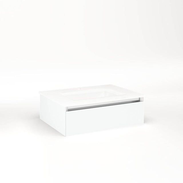 Robern - Cartesian Vanity, 24'' x 7-1/2'' x 18'', Matte White, Plumbing Drawer, No Night Light - Matte White