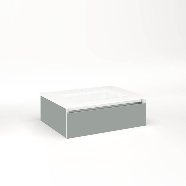 Robern - Cartesian Vanity, 24'' x 7-1/2'' x 18'', Matte Gray, Plumbing Drawer, No Night Light - Matte Gray