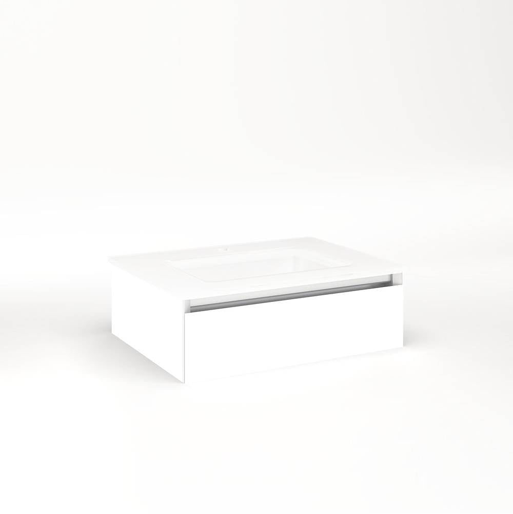 Robern - Cartesian Vanity, 24'' x 7-1/2'' x 18'', White, Tip Out Drawer, No Night Light - White