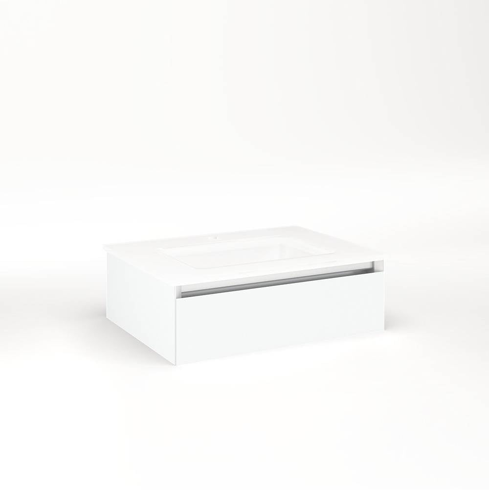Robern - Cartesian Vanity, 24'' x 7-1/2'' x 18'', Matte White, Tip Out Drawer, No Night Light - Matte White