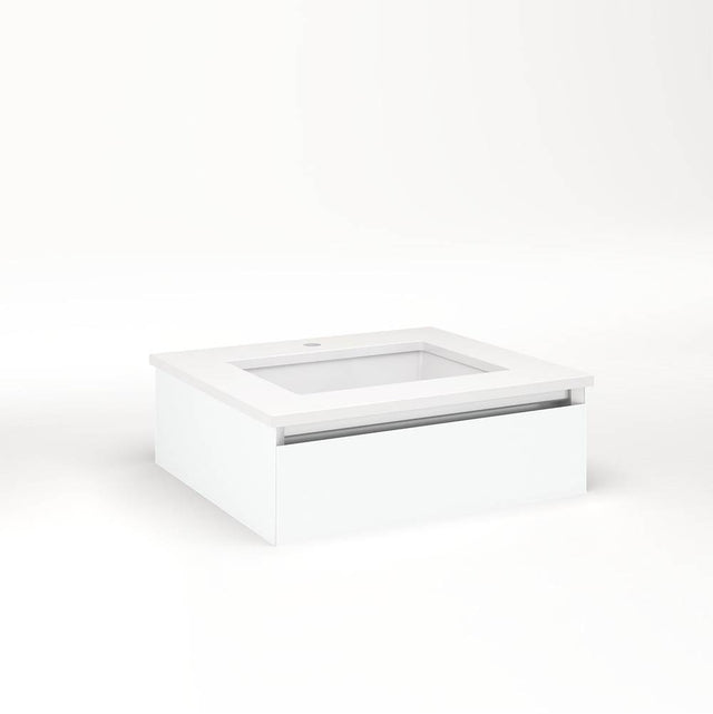 Robern - Cartesian Vanity, 24'' x 7-1/2'' x 21'', Matte White, Full Drawer, No Night Light - Matte White