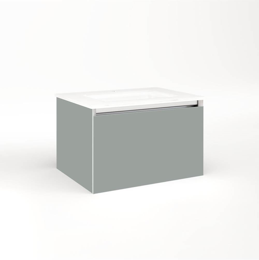 Robern - Cartesian Vanity, 24'' x 15'' x 18'', Matte Gray, Full Drawer, No Night Light - Matte Gray
