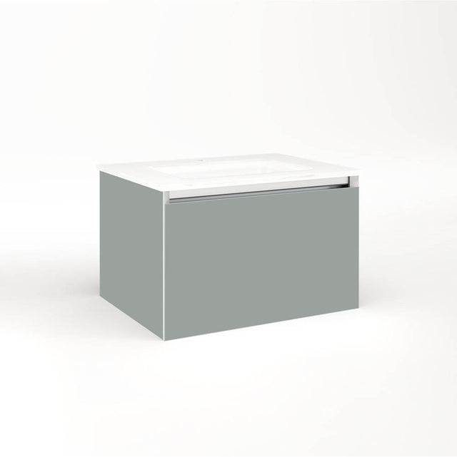 Robern - Cartesian Vanity, 24'' x 15'' x 18'', Matte Gray, Full Drawer, No Night Light - Matte Gray