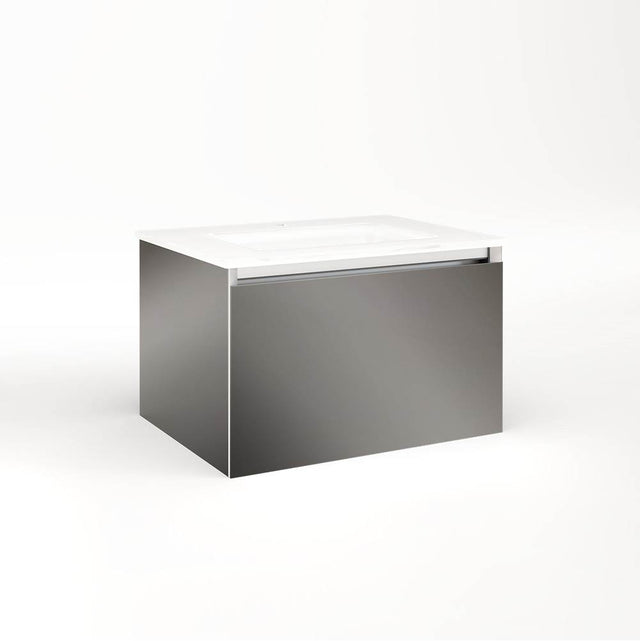 Robern - Cartesian Vanity, 24'' x 15'' x 18'', Tinted Gray Mirror, Plumbing Drawer, No Night Light - Tinted Gray Mirror