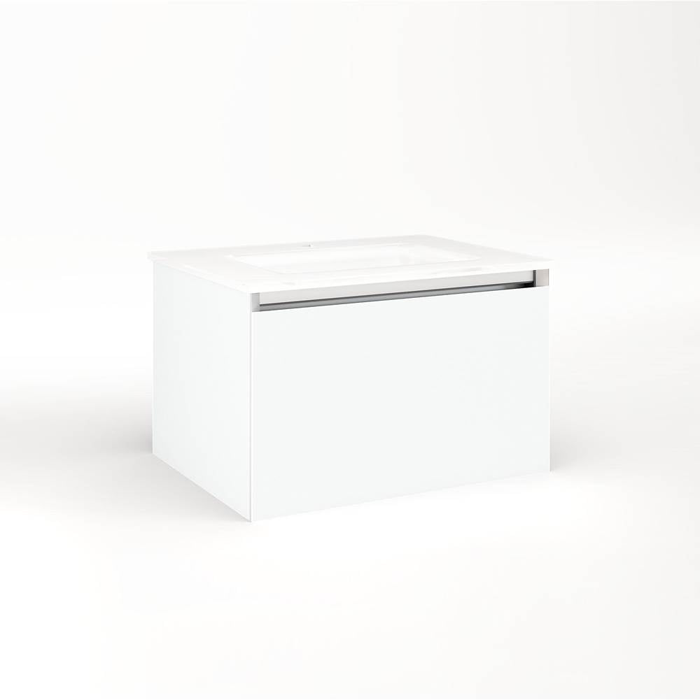 Robern - Cartesian Vanity, 24'' x 15'' x 18'', White, Plumbing Drawer, No Night Light - White