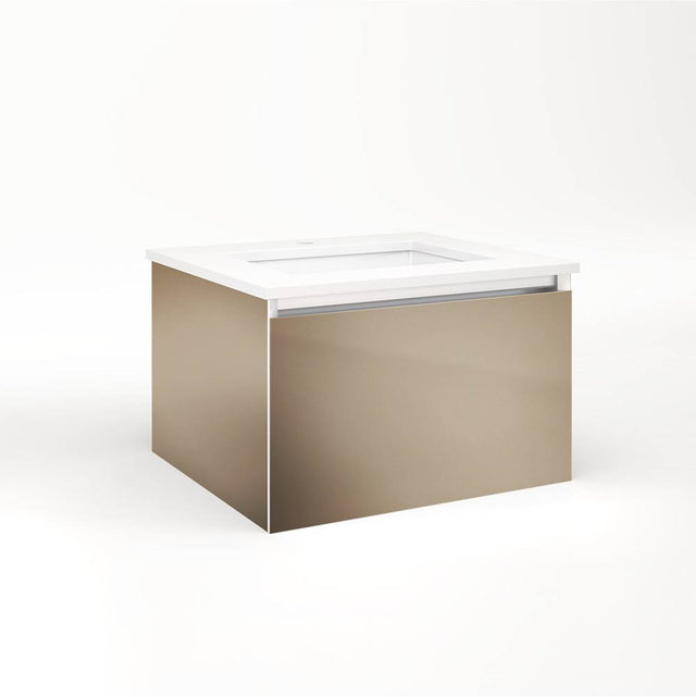 Robern - Cartesian Vanity, 24'' x 15'' x 21'', Satin Bronze, Full Drawer, No Night Light - Satin Bronze