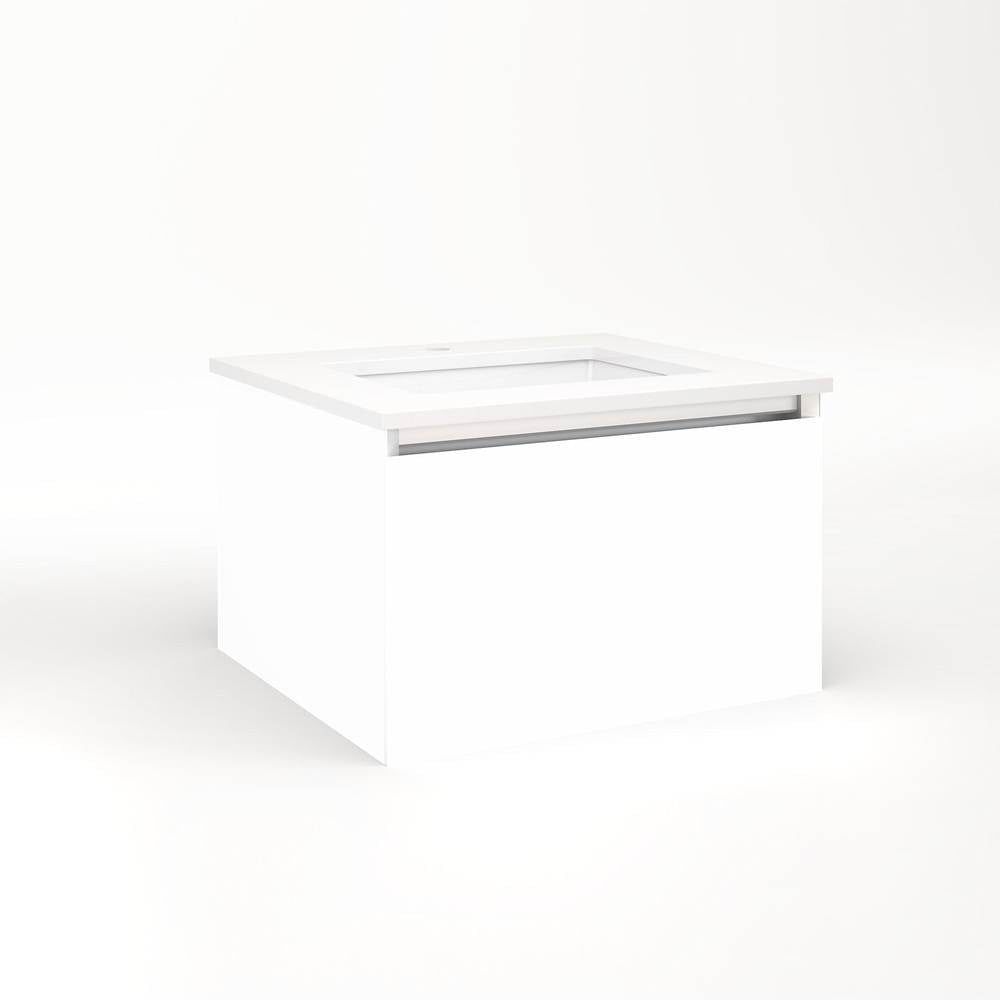 Robern - Cartesian Vanity, 24'' x 15'' x 21'', White, Full Drawer, No Night Light - White