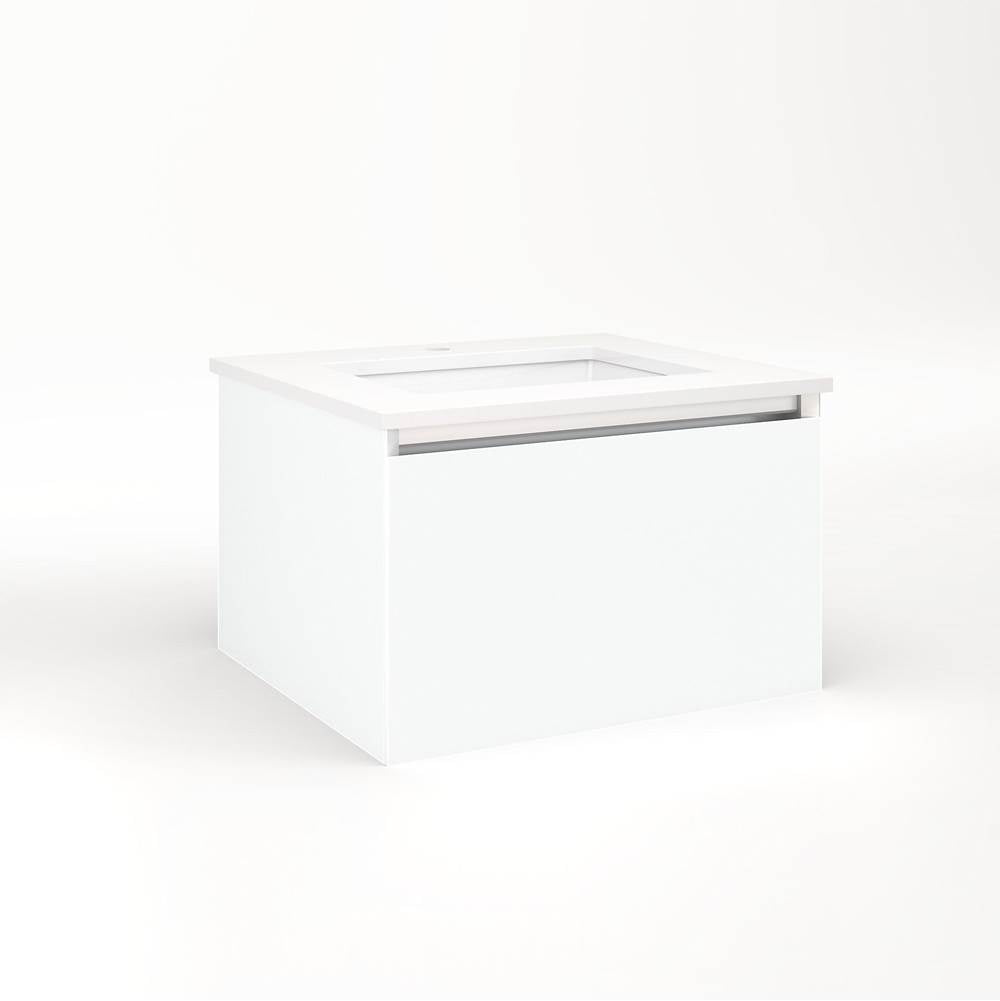 Robern - Cartesian Vanity, 24'' x 15'' x 21'', Matte White, Full Drawer, No Night Light - Matte White