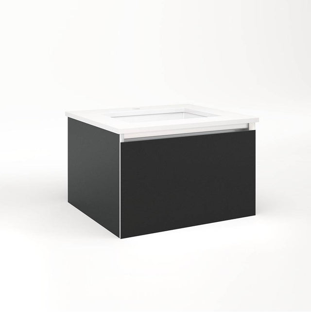 Robern - Cartesian Vanity, 24'' x 15'' x 21'', Matte Black, Full Drawer, No Night Light - Matte Black