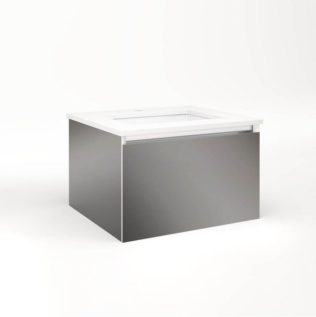 Robern - Cartesian Vanity, 24'' x 15'' x 21'', Tinted Gray Mirror, Plumbing Drawer, No Night Light - Tinted Gray Mirror