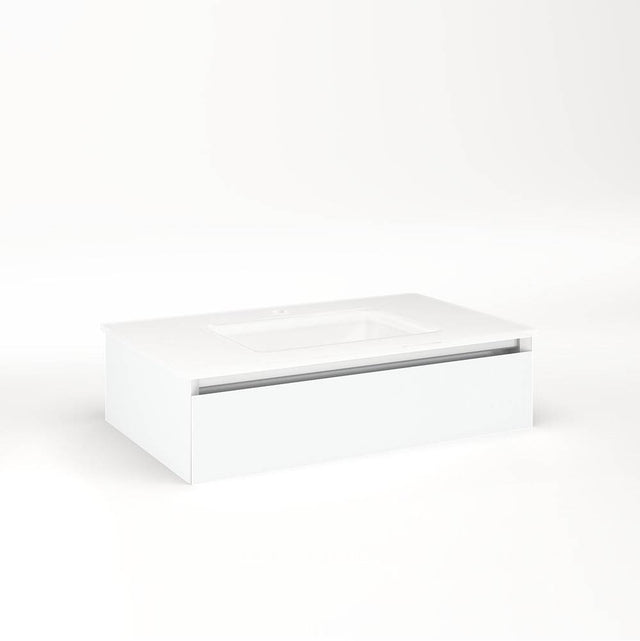 Robern - Cartesian Vanity, 30'' x 7-1/2'' x 18'', Matte White, Tip Out Drawer, No Night Light - Matte White