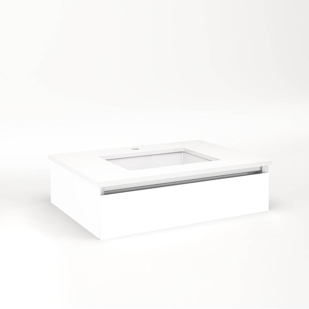 Robern - Cartesian Vanity, 30'' x 7-1/2'' x 21'', White, Full Drawer, No Night Light - White