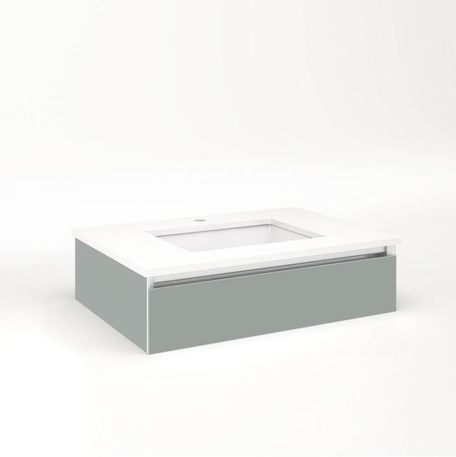 Robern - Cartesian Vanity, 30'' x 7-1/2'' x 21'', Matte Gray, Plumbing Drawer, No Night Light - Matte Gray