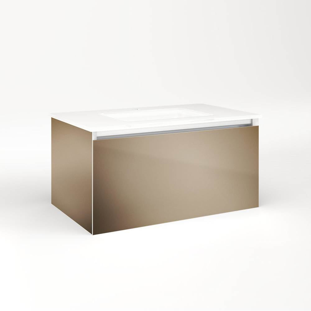 Robern - Cartesian Vanity, 30'' x 15'' x 18'', Satin Bronze, Full Drawer, No Night Light - Satin Bronze