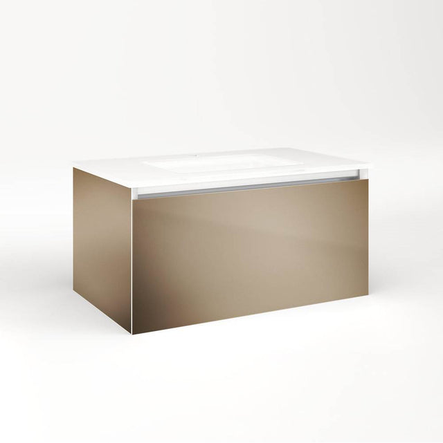 Robern - Cartesian Vanity, 30'' x 15'' x 18'', Satin Bronze, Full Drawer, No Night Light - Satin Bronze