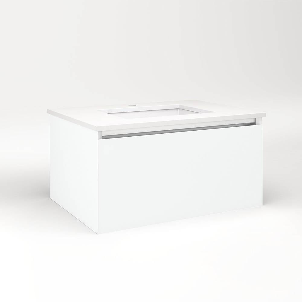 Robern - Cartesian Vanity, 30'' x 15'' x 21'', Matte White, Full Drawer, No Night Light - Matte White