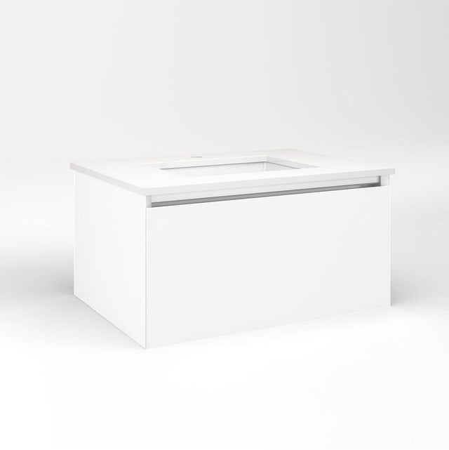 Robern - Cartesian Vanity, 30'' x 15'' x 21'', Matte White, Full Drawer, No Night Light - Matte White