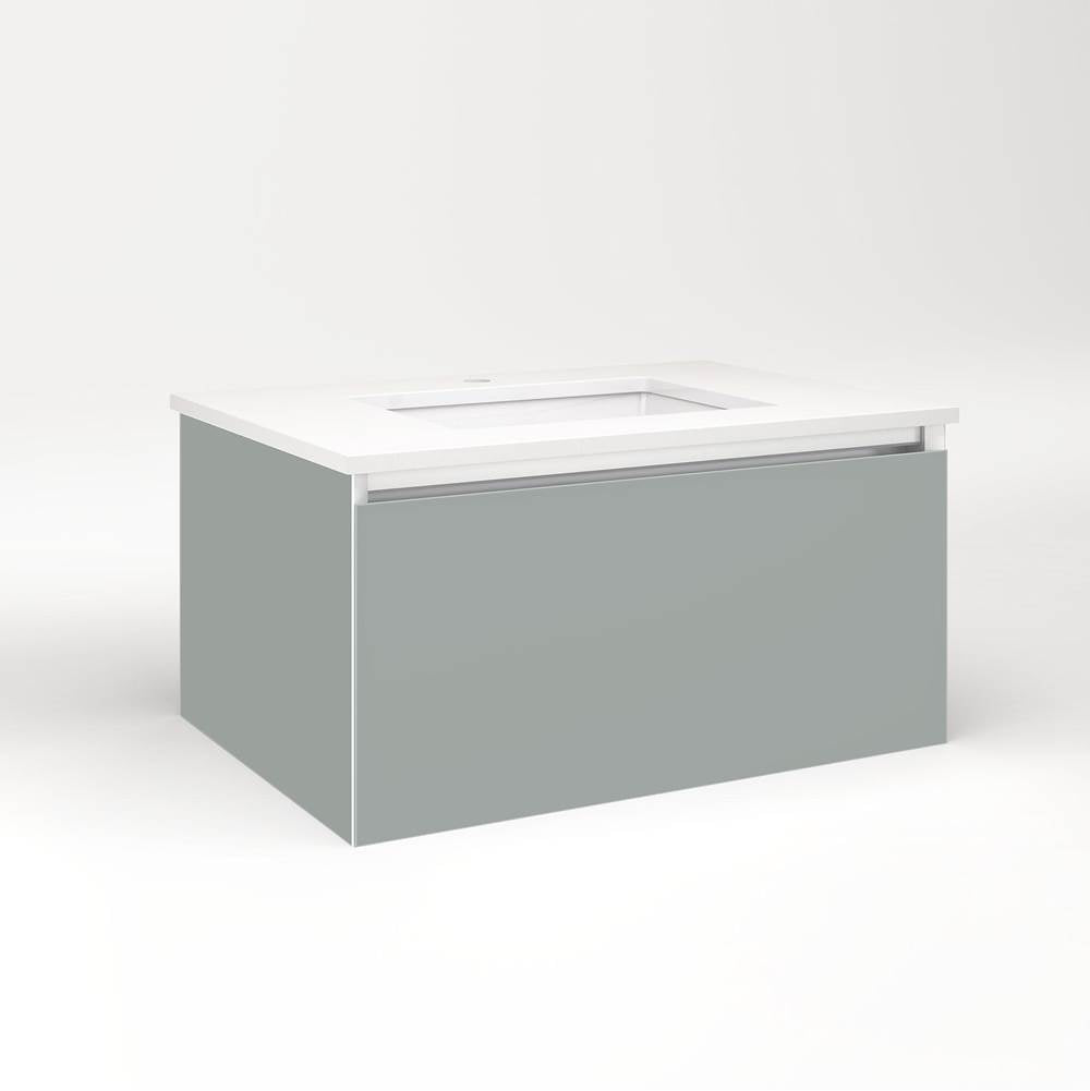 Robern - Cartesian Vanity, 30'' x 15'' x 21'', Matte Gray, Full Drawer, No Night Light - Matte Gray