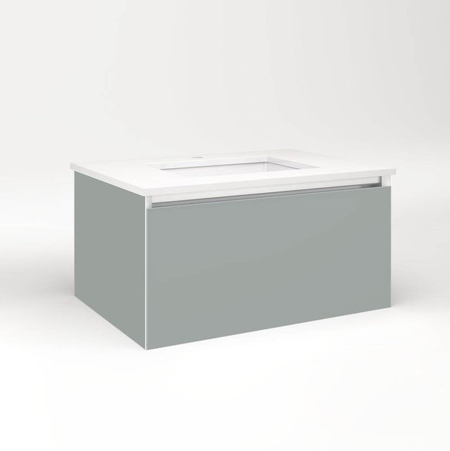 Robern - Cartesian Vanity, 30'' x 15'' x 21'', Matte Gray, Full Drawer, No Night Light - Matte Gray