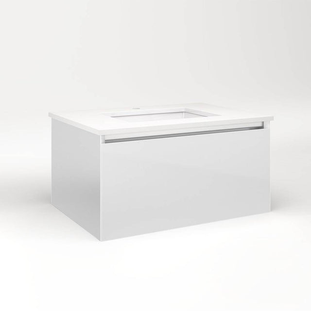 Robern - Cartesian Vanity, 30'' x 15'' x 21'', Satin White, Plumbing Drawer, No Night Light - Satin White