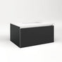 Robern - Cartesian Vanity, 30'' x 15'' x 21'', Matte Black, Plumbing Drawer, No Night Light - Matte Black