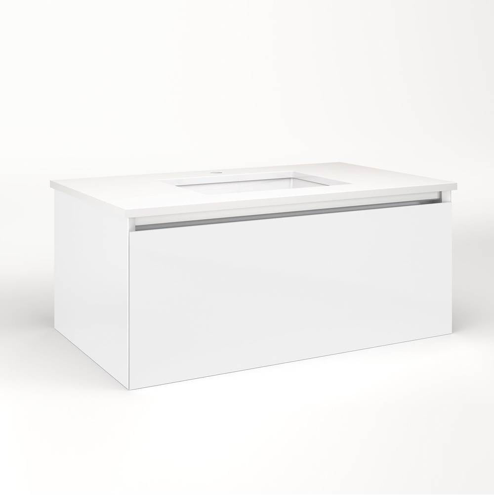 Robern - Cartesian Vanity, 36'' x 15'' x 21'', White, Plumbing Drawer, No Night Light - White