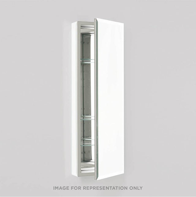 Robern - PL Series Cabinet, 15-1/4'' x 39-3/8'' x 4'', Flat Top, Bevel Edge, Non-Handed (Reversible), Classic Gray Interior, Non-Electric