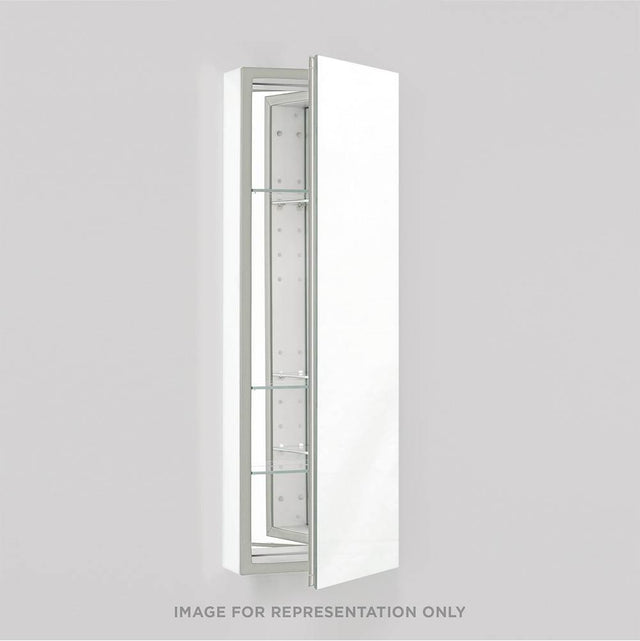 Robern - PL Series Cabinet, 19-1/4'' x 39-3/8'' x 4'', Flat Top, Polished Edge, Non-Handed (Reversible), Classic Gray Interior, Non-Electric