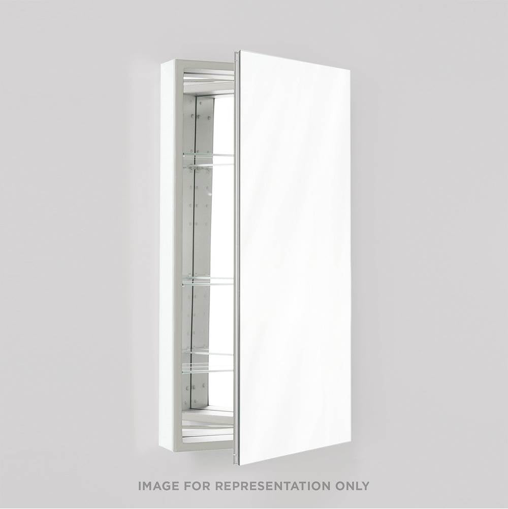 Robern - PL Series Cabinet, 23-1/4'' x 39-3/8'' x 4'', Flat Top, Polished Edge, Non-Handed (Reversible), Classic Gray Interior, Non-Electric
