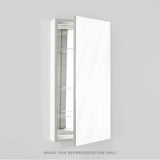 Robern - PL Series Cabinet, 23-1/4'' x 39-3/8'' x 4'', Flat Top, Polished Edge, Non-Handed (Reversible), Classic Gray Interior, Non-Electric