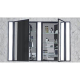Profiles Framed Cabinet, 24'' x 30'' x 6'', Polished Nickel, Electrical Outlet, USB Charging Ports, Right Hinge