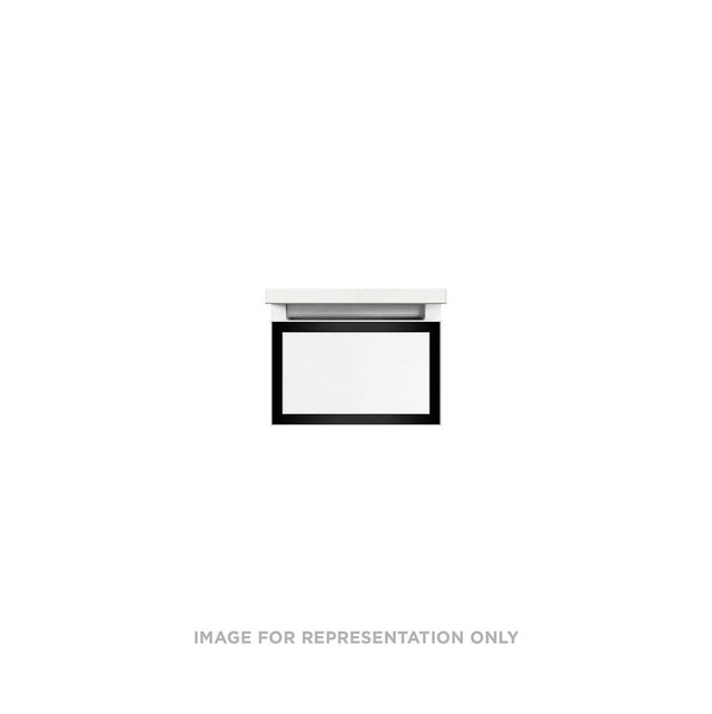 Robern - Profiles Framed Vanity, 12'' x 7-1/2'' x 18'', Matte Black, Matte Black Frame, Full Drawer - Matte Black