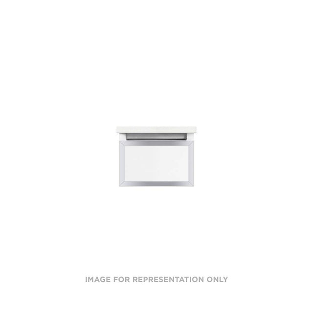 Robern - Profiles Framed Vanity, 12'' x 7-1/2'' x 21'', Matte Gray, Chrome Frame, Full Drawer, Selectable Night Light, 2700K/4000 - Matte Gray