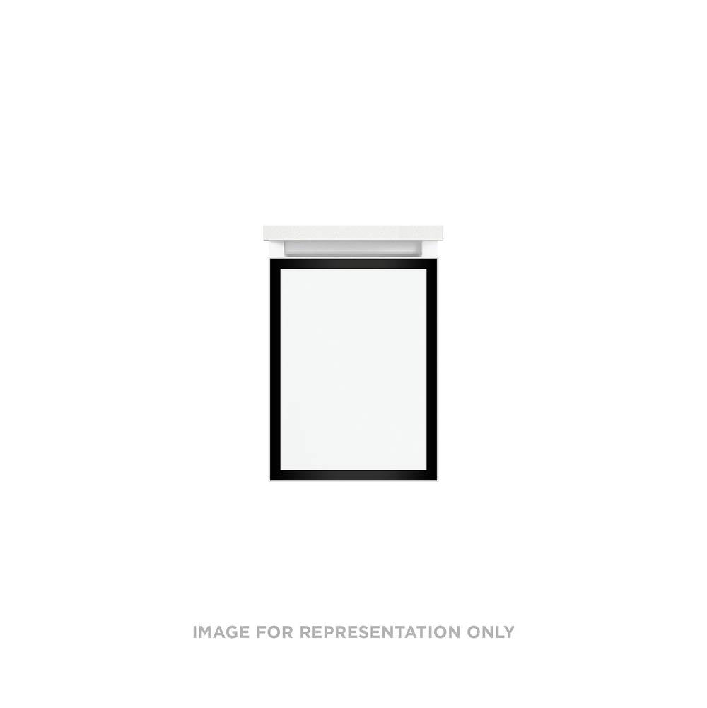Robern - Profiles Framed Vanity, 12'' x 15'' x 18'', Satin White, Matte Black Frame, Full Drawer, Selectable Night Light, 2700K/4 - Satin White