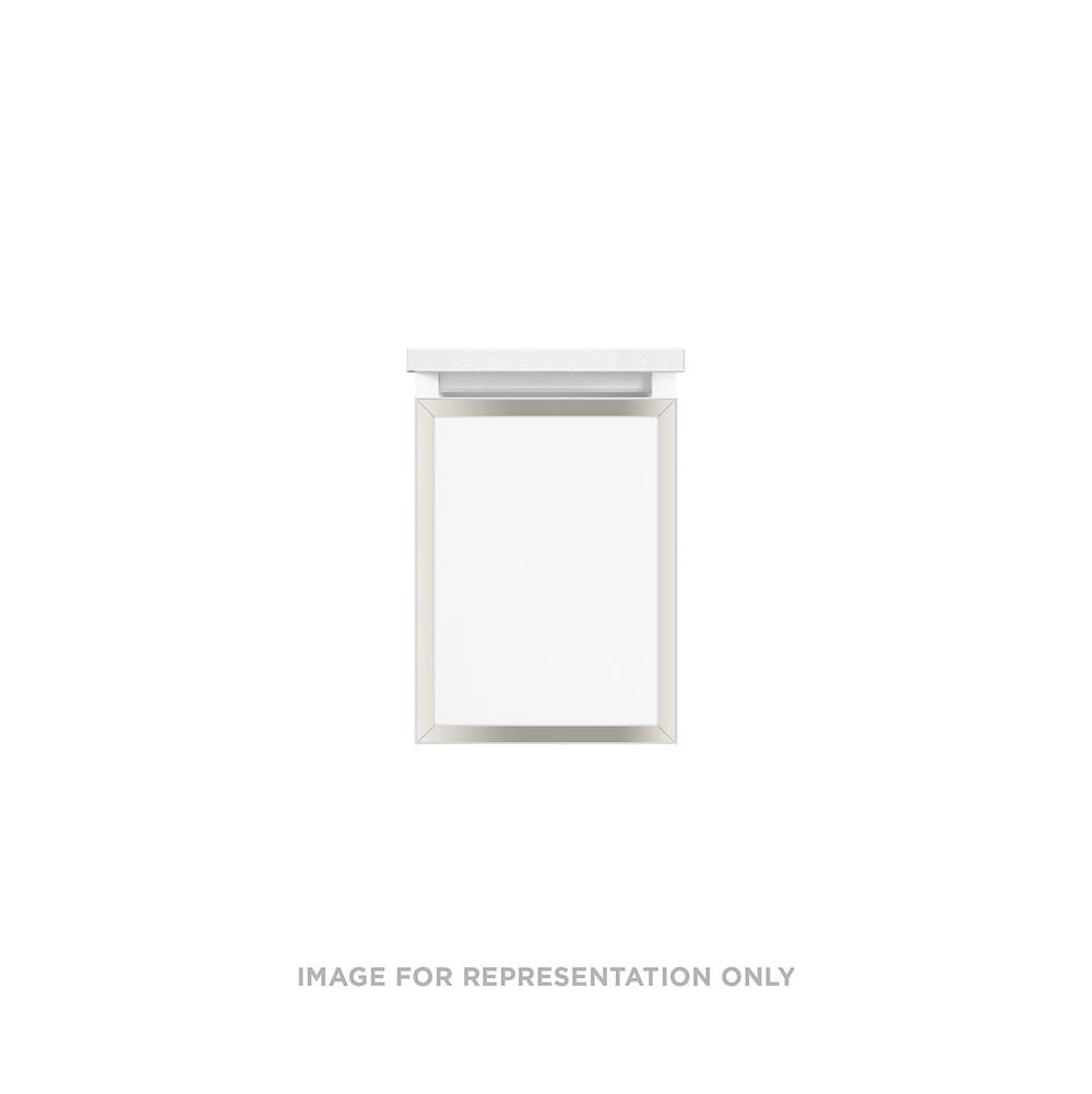 Robern - Profiles Framed Vanity, 12'' x 15'' x 18'', White, Polished Nickel Frame, Full Drawer, Selectable Night Light, 2700K/400 - White