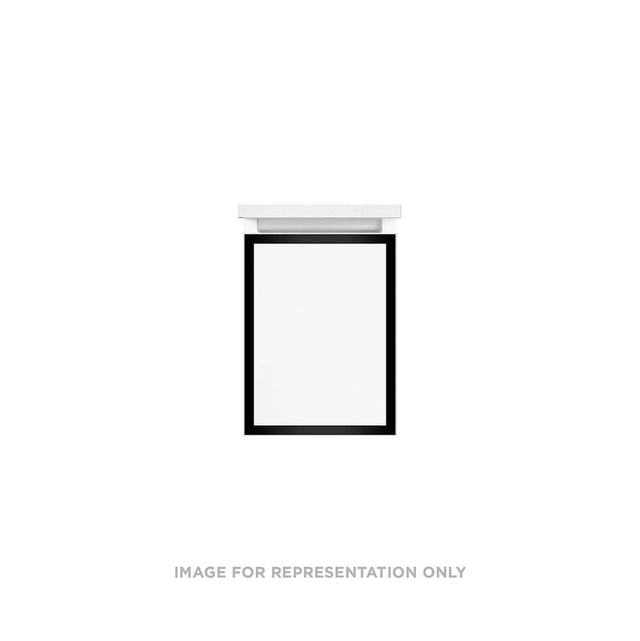 Robern - Profiles Framed Vanity, 12'' x 15'' x 18'', Matte Black, Matte Black Frame, Full Drawer, Selectable Night Light, 2700K/4 - Matte Black