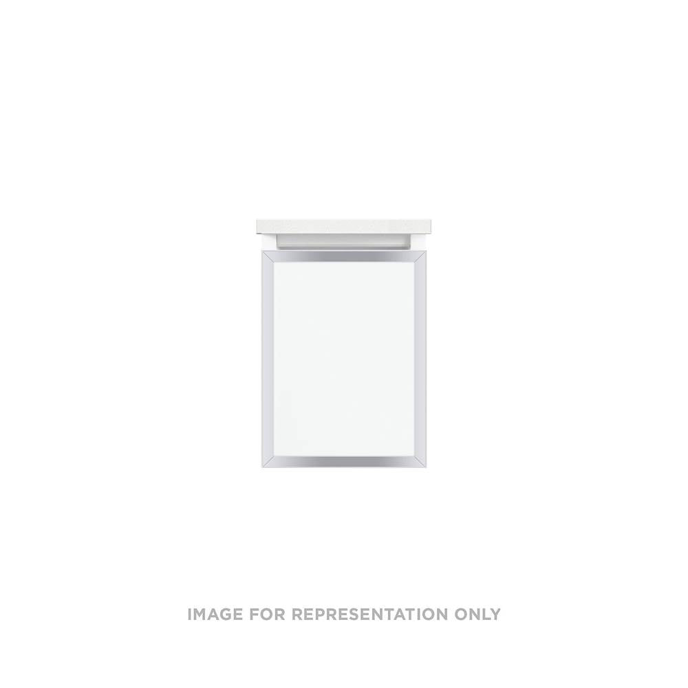 Robern - Profiles Framed Vanity, 12'' x 15'' x 21'', Satin White, Chrome Frame, Full Drawer, Selectable Night Light, 2700K/4000K - Satin White