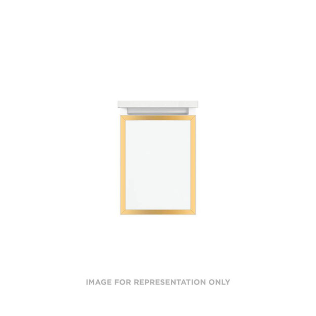 Robern - Profiles Framed Vanity, 12'' x 15'' x 21'', Matte White, Matte Gold Frame, Full Drawer - Matte White