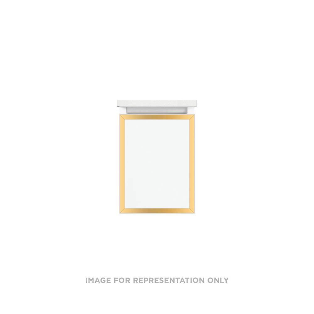 Robern - Profiles Framed Vanity, 12'' x 15'' x 21'', Matte Black, Matte Gold Frame, Full Drawer - Matte Black