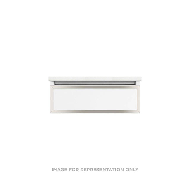 Robern - Profiles Framed Vanity, 24'' x 7-1/2'' x 18'', Matte Black, Polished Nickel Frame, Full Drawer, Selectable Night Light, - Matte Black