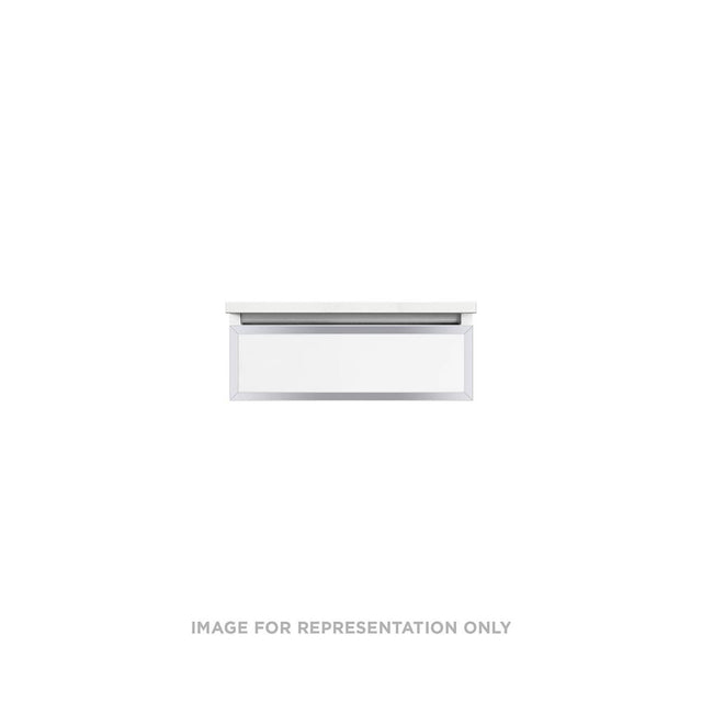 Robern - Profiles Framed Vanity, 24'' x 7-1/2'' x 18'', Tinted Gray Mirror, Chrome Frame, Plumbing Drawer, Selectable Night Light - Tinted Gray Mirror